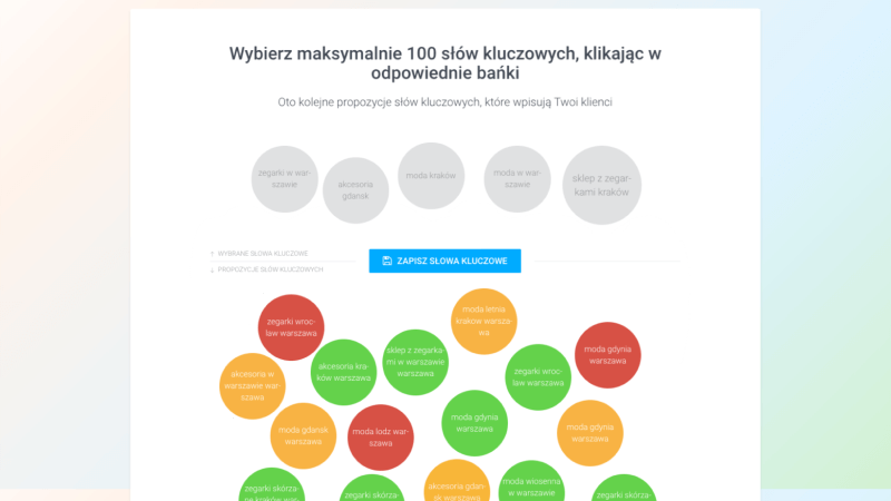 rankingCoach słowa kluczowe