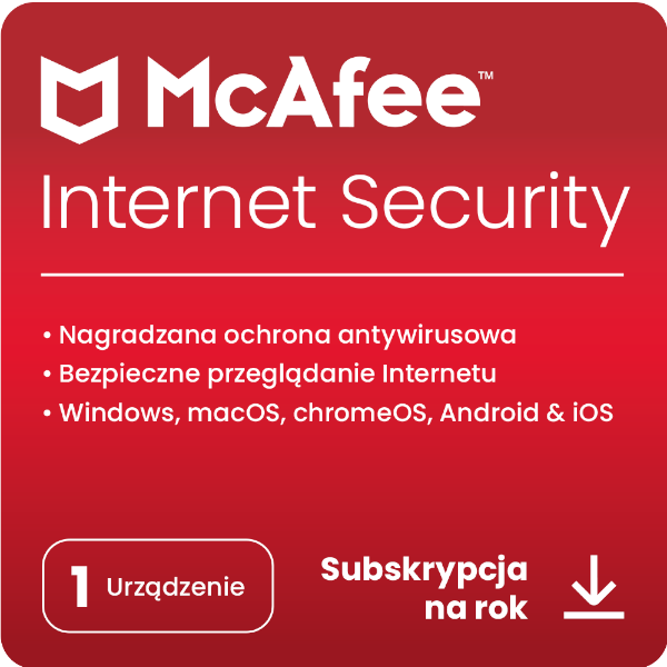 McAfee Internet Security 1 urz dzenie Skuteczny antywirus i ochrona przed cyberzagro eniami