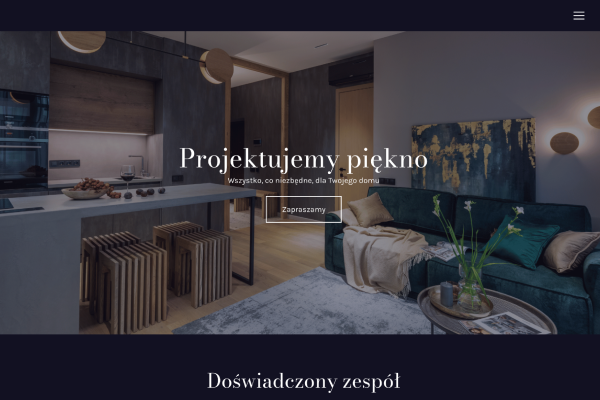 Przykładowy wygląd strony projektanta wnętrz