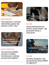 Cztery kafelki obrazujące artykuły bloga firmy home.pl.