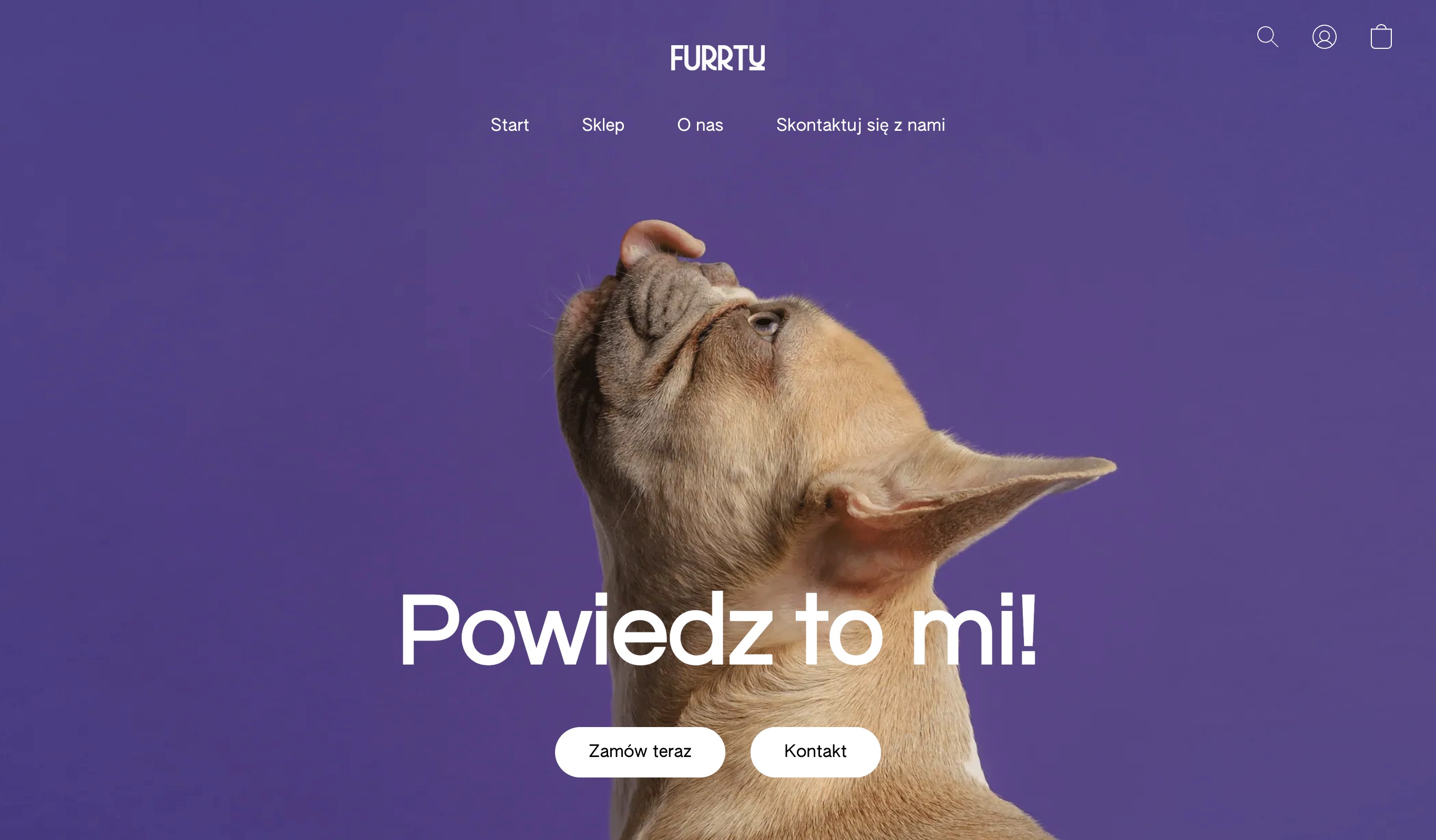 Przykład szaty graficznej dla sklepu zoologicznego